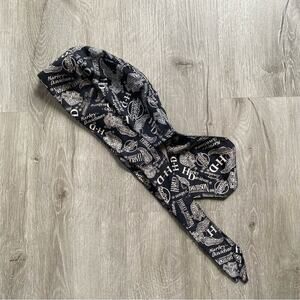 Harley Davidson Motorcycle Black White Cap Bandana Biker Hat Tie Back do rag